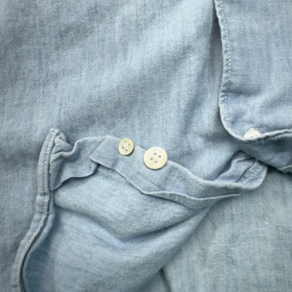 Banana Republic Safari Mens Large Blue Chambray Denim Safari Travel Casual